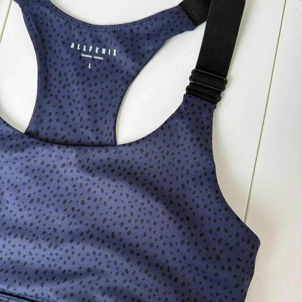 All Fenix Montana Racerback Sports Bra Speckled Blue - L